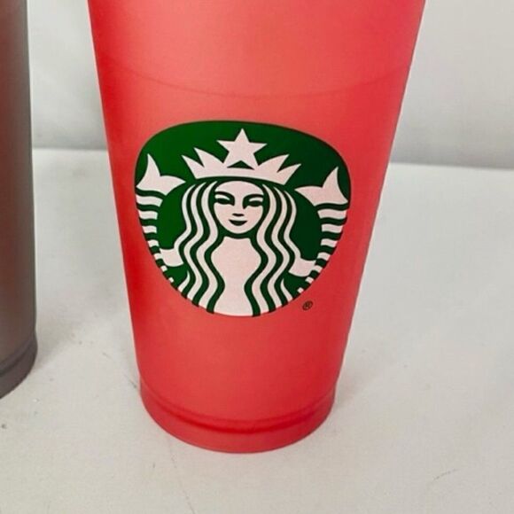 2013 Set of 4 Starbucks Reusable 16oz Plastic Coffee Cups Tumblers No Lids  This - Picture 6 of 7